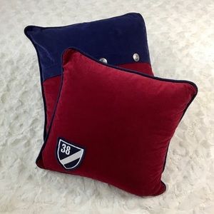 Cremieux Corduroy Red/Blue Nautical Throw …